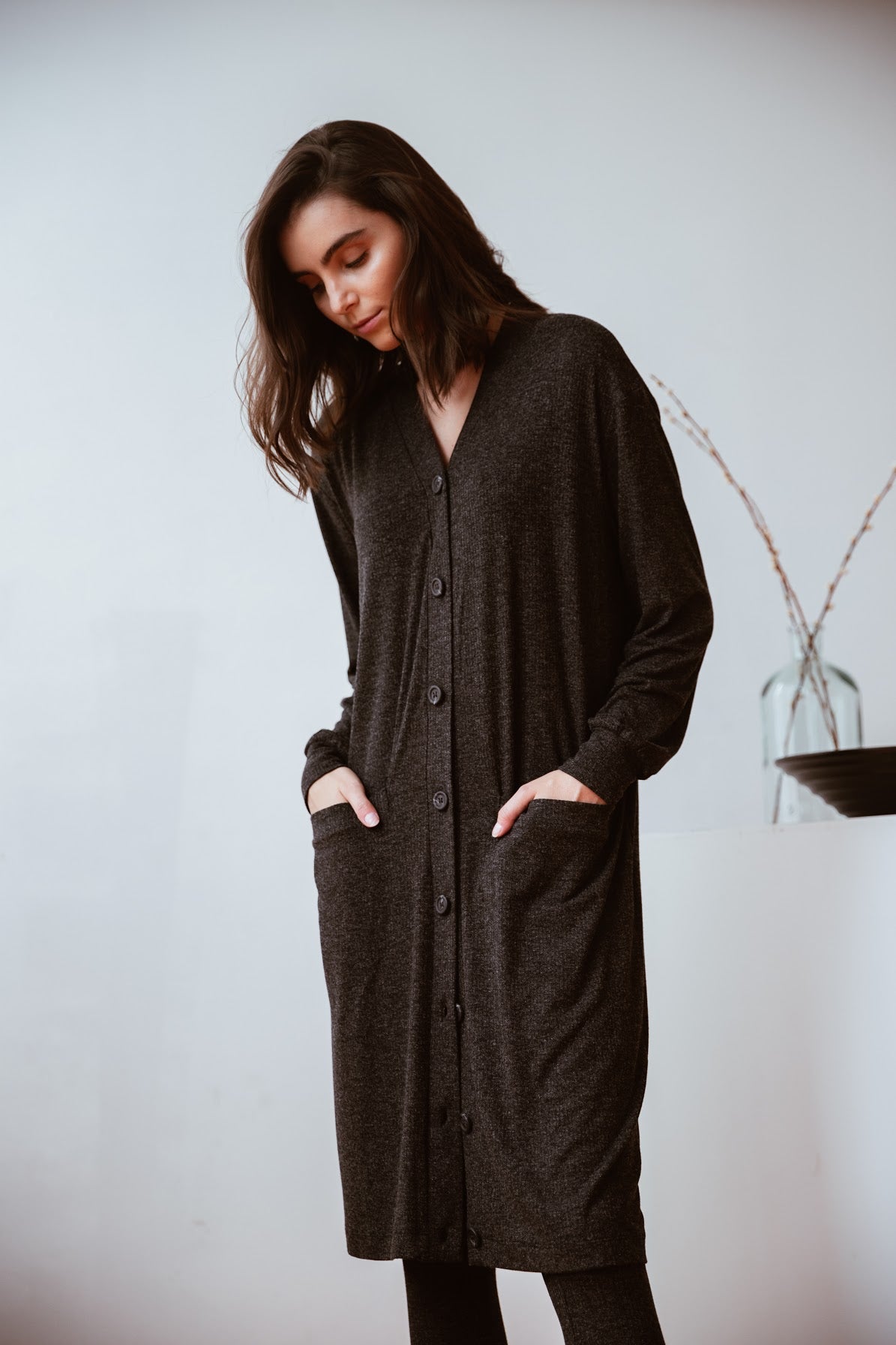 The Cardigan Dress Slate