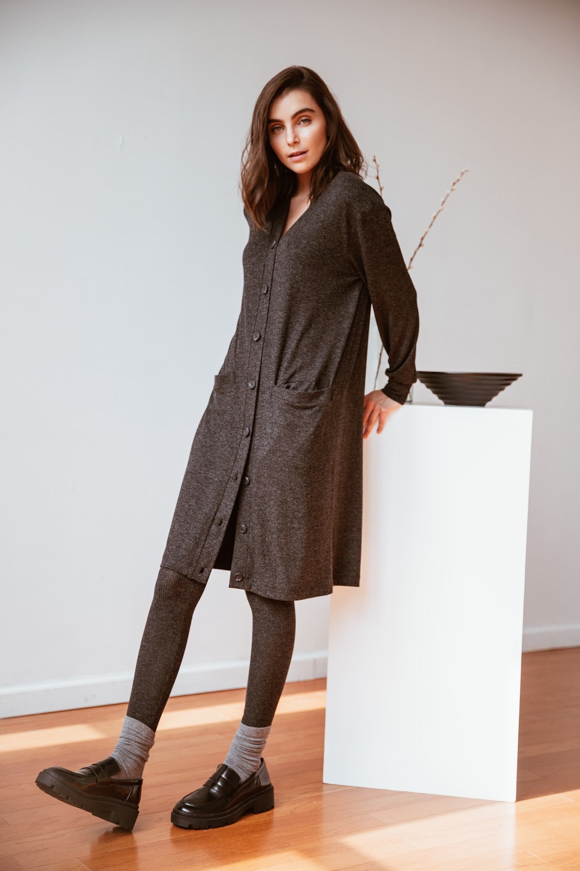 The Cardigan Dress Slate