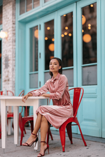 Load image into Gallery viewer, The Velvet Shirtdress - Dusty Rose
